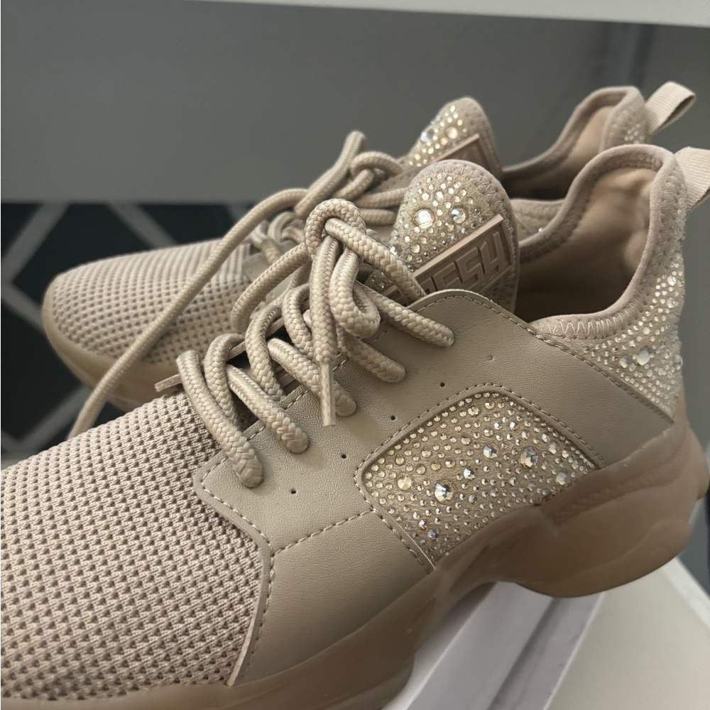 Steve Madden Tan Embellished Sneakers